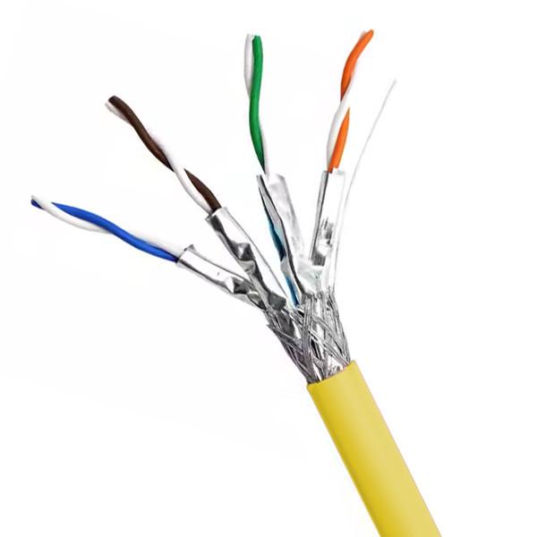Quality Bulk 0.585mm Yellow Network Cable CAT7 SFTP For 600MHz Ultra Fast Data Transmission for sale