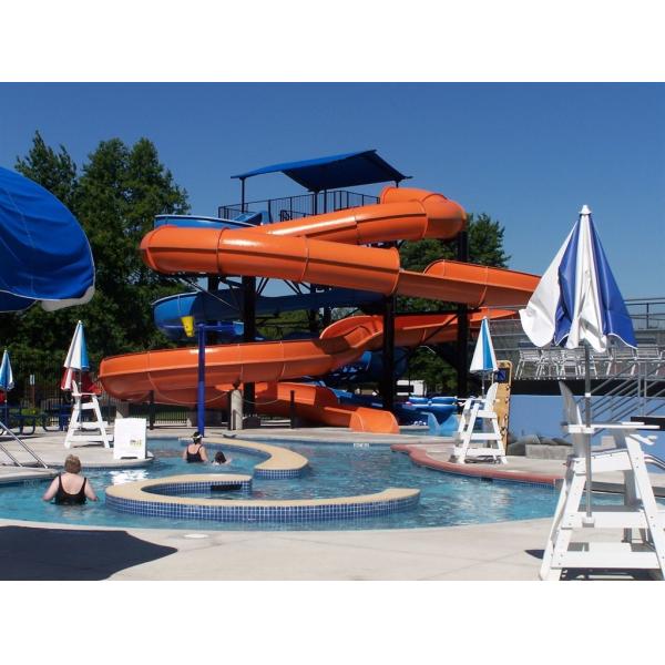 Outdoor Exercise Park Aquatic Water Park Equipment Fiberglass Slide For Outdoor Pool