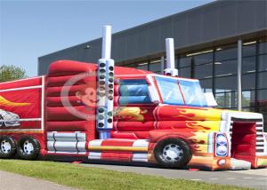 Car Bouncy Assault Course , Inflatable Water Obstacle Course Digital Printing Strong Stitching