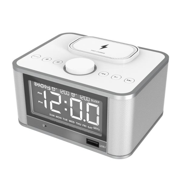 Quality QI Charging 5W Bluetooth 4.2 Alarm Clock Speaker dock for sale
