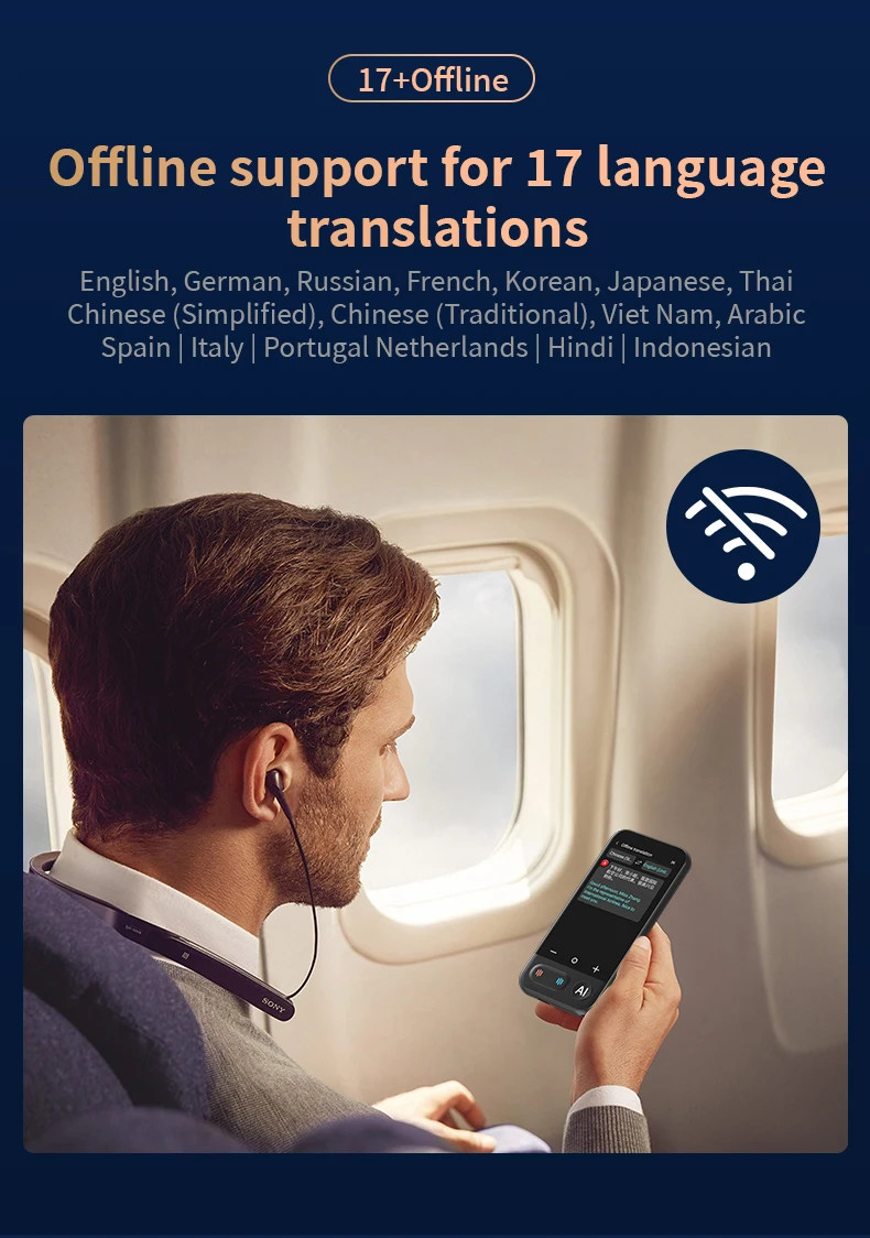 AI Intelligent Voice Real Time Z16 Translator Machine 139+ Multi Online Languages 4 Inch Big Screen Portable Offline Tradutor