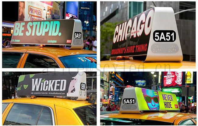 P6mm HD Full Color Taxi car Top LED sign Display With WIFI 4G control