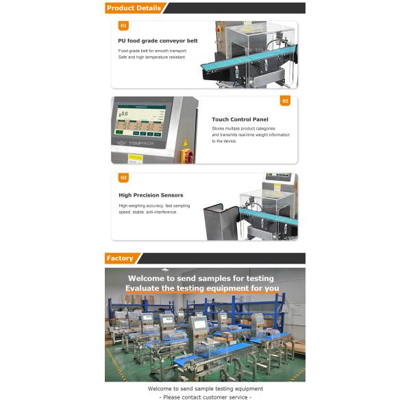 Packed Food Check Weigher Belt Conveyor Automatic Checkweigher