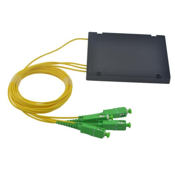 Quality ABS Box Fiber Optic Splitter FTTH Networking 1x3 1x4 PLC Type With SC Connector for sale