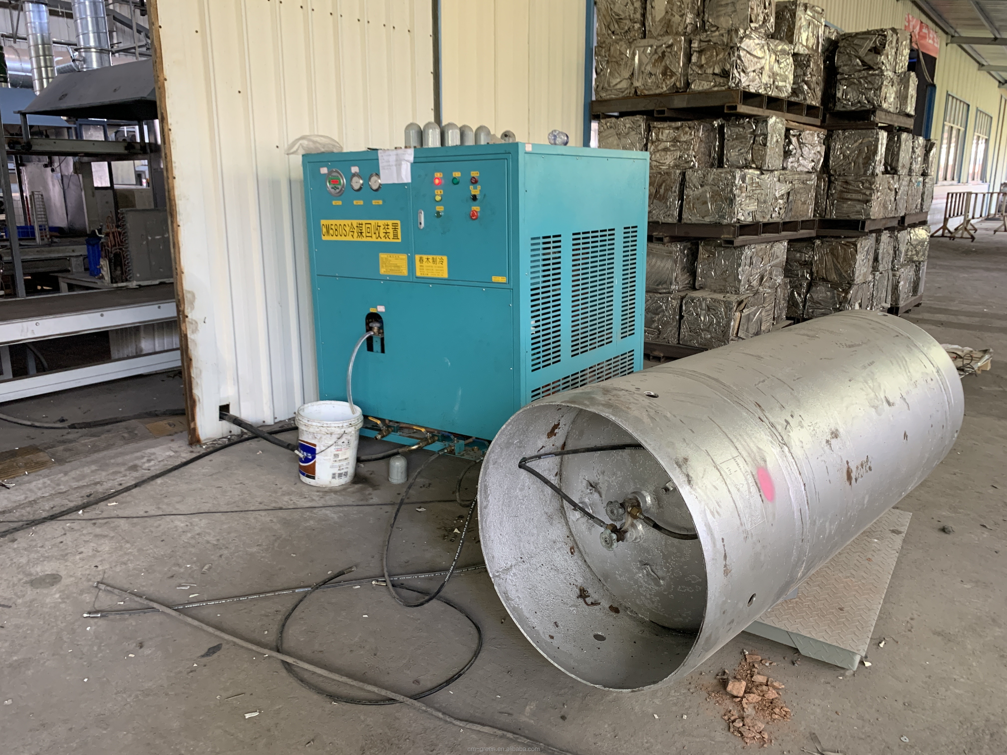 Waste Recycling Refrigerant Recovery Machine 25HP Oil Less Ac Recovery System