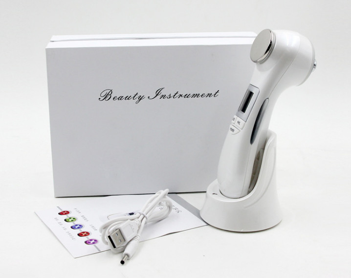 6 In 1 RF Hot Cold Led Light Therapy Device Ultrasound ION Vibrate Facial Machine
