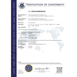 Hunan Hentg Power Electric Technology Co., Ltd. Certifications