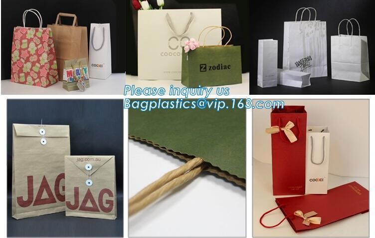 Customized Cut Printed Coated Paper Shopping Bag with Matt Lamination,rope handle custom logo printed white paper bag