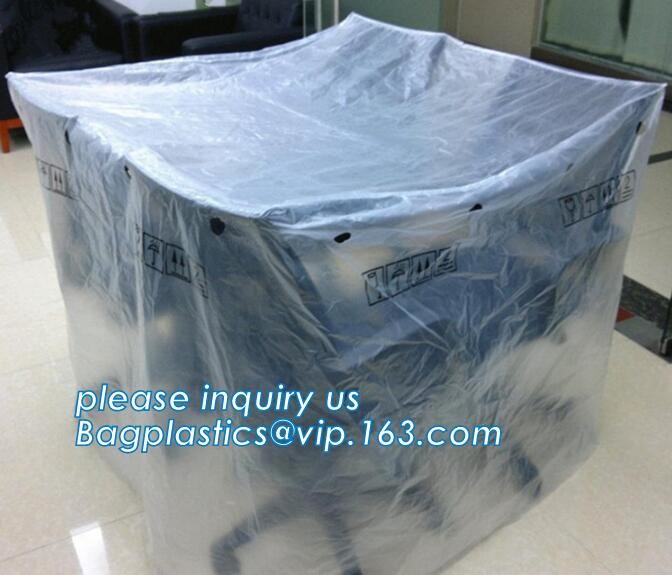 Customized Square Bottom or Side Guesst Plastic Protective Pallet Covers, 4 Mil Dust proof Clear Pallet Covers, BAGPLAST