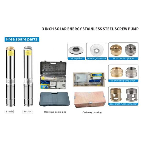 High Performance Solar Submersible Pump For Deep Well DC150V 1300W