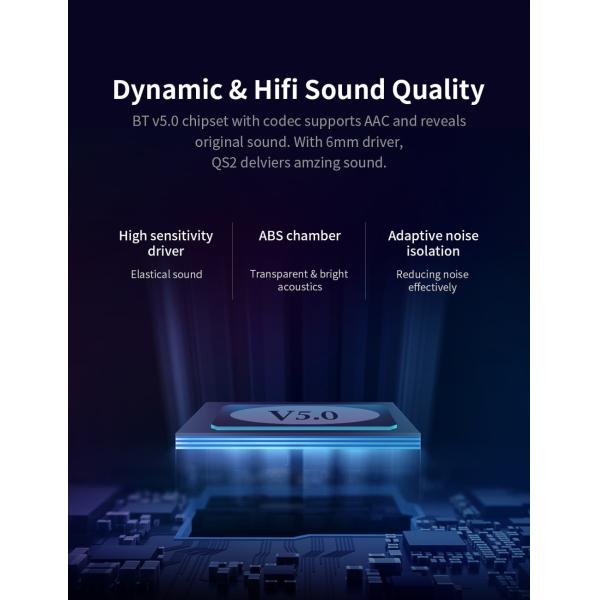 QS2 Tws Bluetooth V5.0 Headphones 3D Stereo Sports Wireless Earphones Dual Microphone Waterproof Earbuds