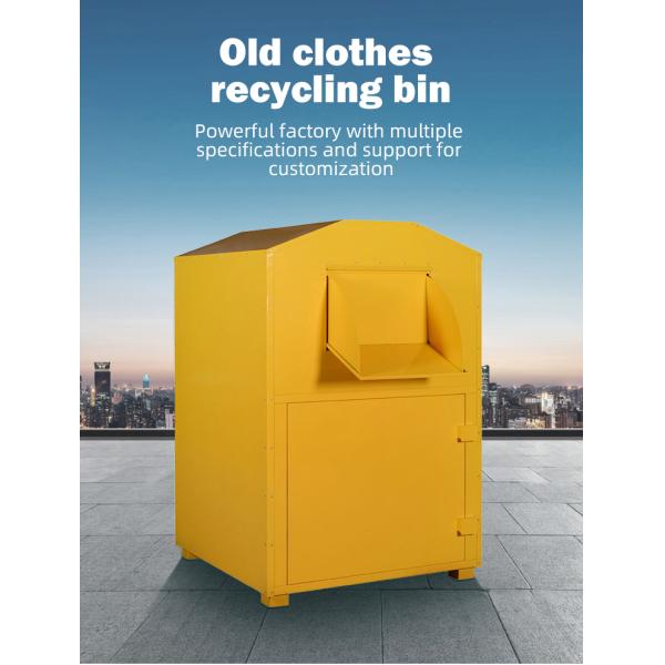 Durable Clothing Donation Box Powder Coating Recycling Bin