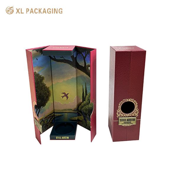 Quality  XL Packaging Custom Packaging Box Factory Custom Elegant Whisky Wine Box Double Door Magnet Cardboard Wine Gift Box Packaging With Logo for sale