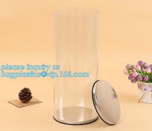 China clear PVC PET can for food canning,Customized round clear paint can with tin lid,paint can with tin top &amp; bottom and han wholesale