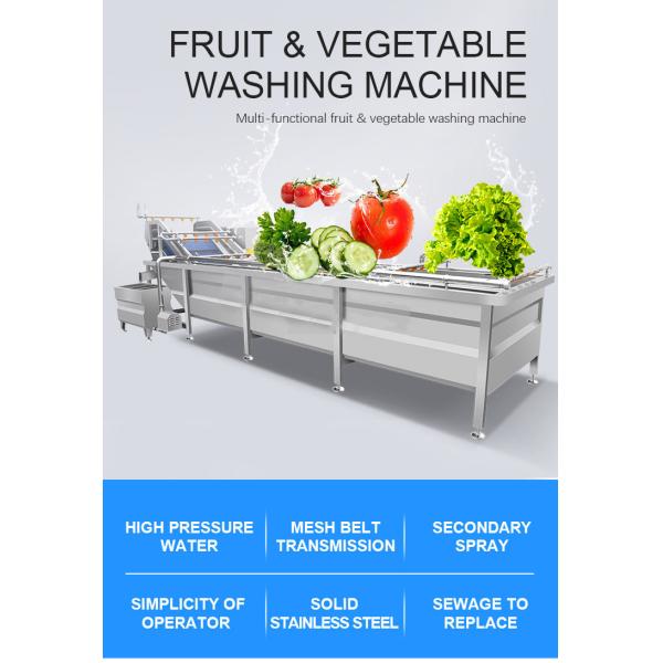 ISO9001 Fruit And Vegetable Processing Line , Air Bubble Washing Machine