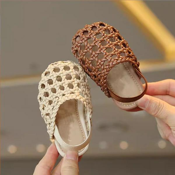 Y-Z Casual Bohemian Style Baby Flat Slippers Comfortable Roman Home Decor Sandals for Children 1-2 Years