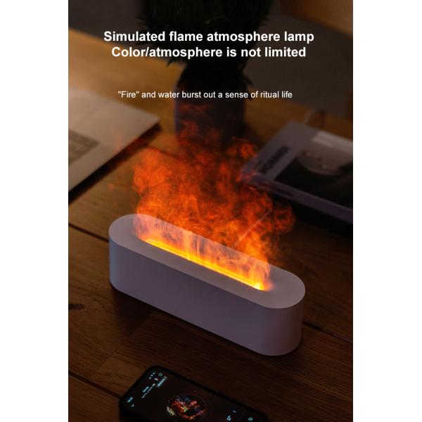HOMEFISH Flame Humidifier Aromatherapy Machine 150ML Capacity RGB Flame Effect for Bedroom Desktop