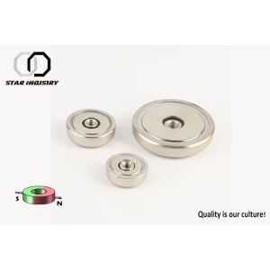 China Customized Radial Pot Magnet , Creative Eye Screw Neodymium Cup Magnets wholesale