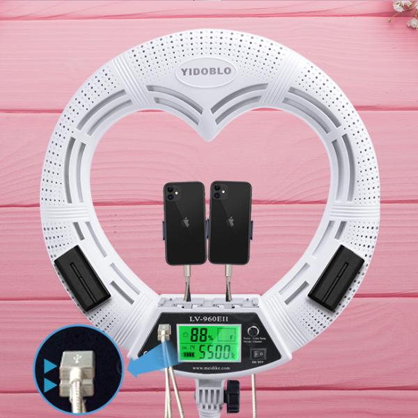 96W 18inch Heart Shaped Led Ring Light Wireless Remote Selfie Makeup Ring Light 18'' Tiktok Youtube Video Photography