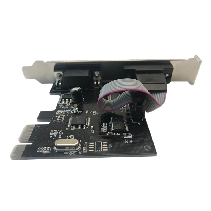 The PCIe to dual RS232 DB9 port Serial card with chip AX99100b