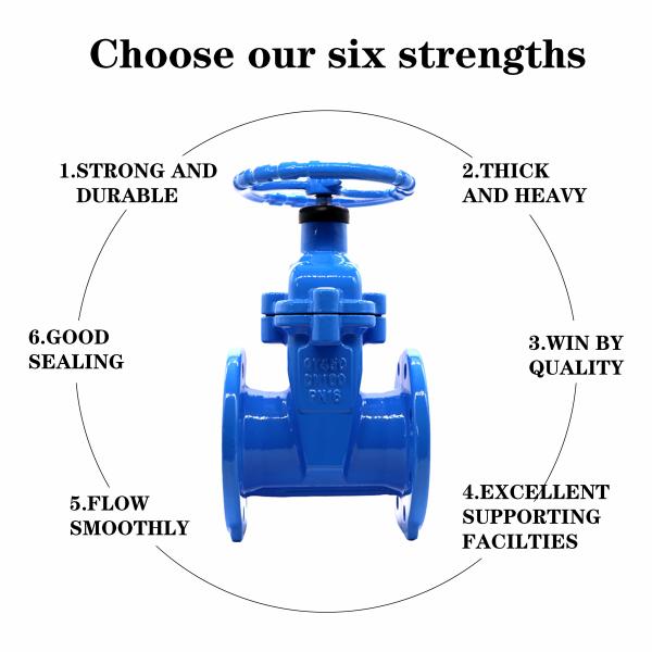 DN80 PN16 Handwheel Operated Ductile Iron Flange Gate Valve Good Sealing Performance