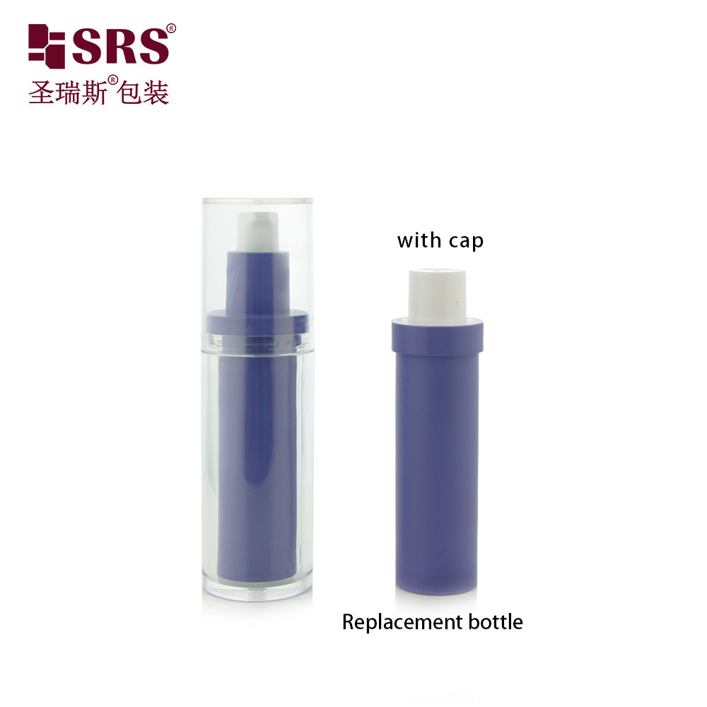 30ml 1 oz Empty Custom Injection PET Double Wall Replaceable Airless Pump Lotion Bottle