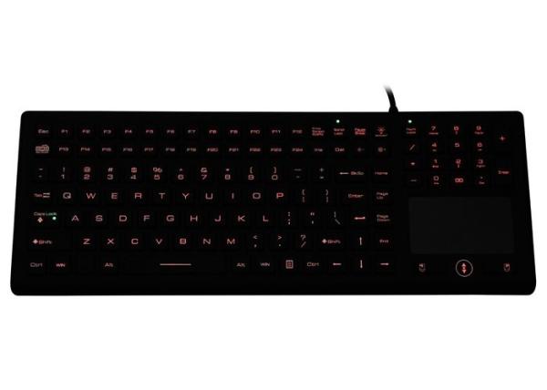 Quality Sanitized Illumination Washable Medical Keyboard With Trackpad / 3 Mouse Buttons for sale