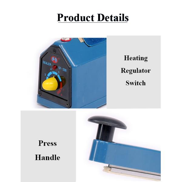Plastic Bag Impulse Heat Sealer SF-200P Semi-Automatic Portable Hand Packing Machine