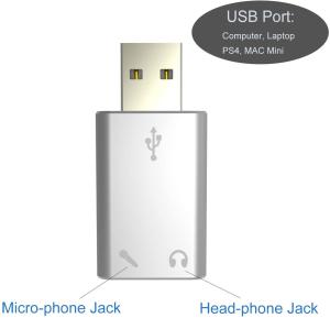 China 480 Mbps 45mm Aluminum External USB 2.0 Audio Adapter on sale