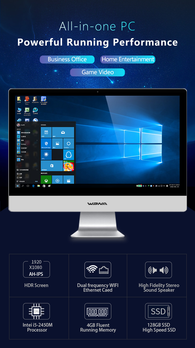 Top- Desktop Computer Core i3 with Dedicated Graphics Card and Wireless 802.11ac WIFI