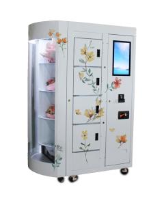 China Rose Fresh Flower Self Service Vending Machine With Remote Control Transparent Window Showing Cooling System on sale