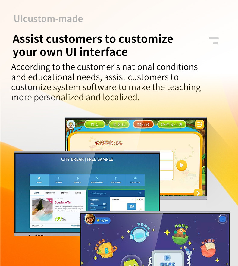 All In One LCD Interactive Whiteboard 86 Inch Teaching Use 4K Display Touch