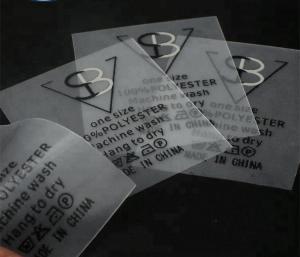 Screen Printed Clear TPU Washing Instruction Labels For Garments