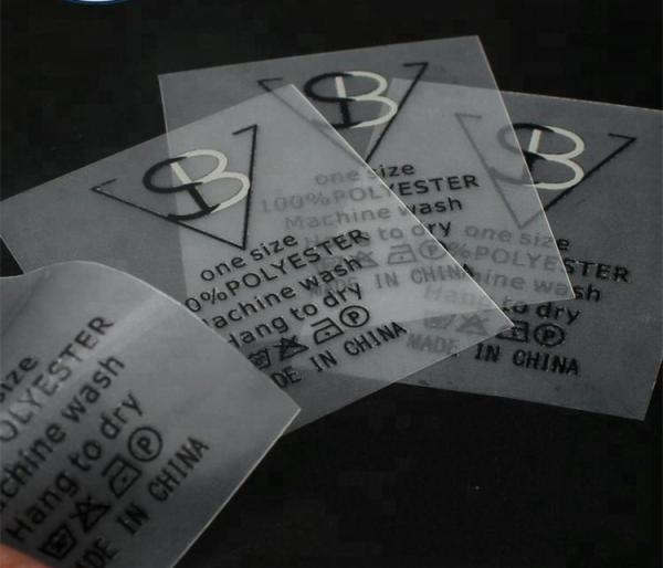 Quality Screen Printed Clear TPU Washing Instruction Labels For Garments for sale