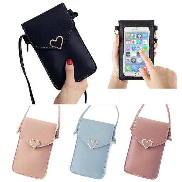 Quality Touch Screen Leather Cell Phone Pouch Cross Body Wallet Shoulder Bag for sale