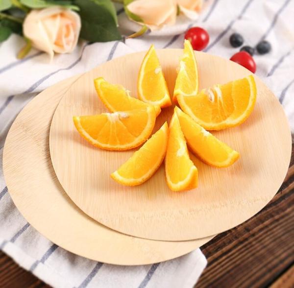 Quality Compostable Nontoxic Bamboo Party Plates , Round Bamboo Dessert Plates for sale