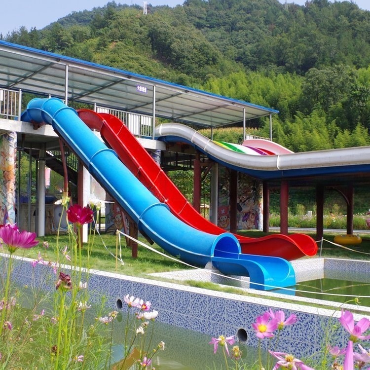 Colorful Fiberglass Barrel and Sledge Slide for Water Amusement Park