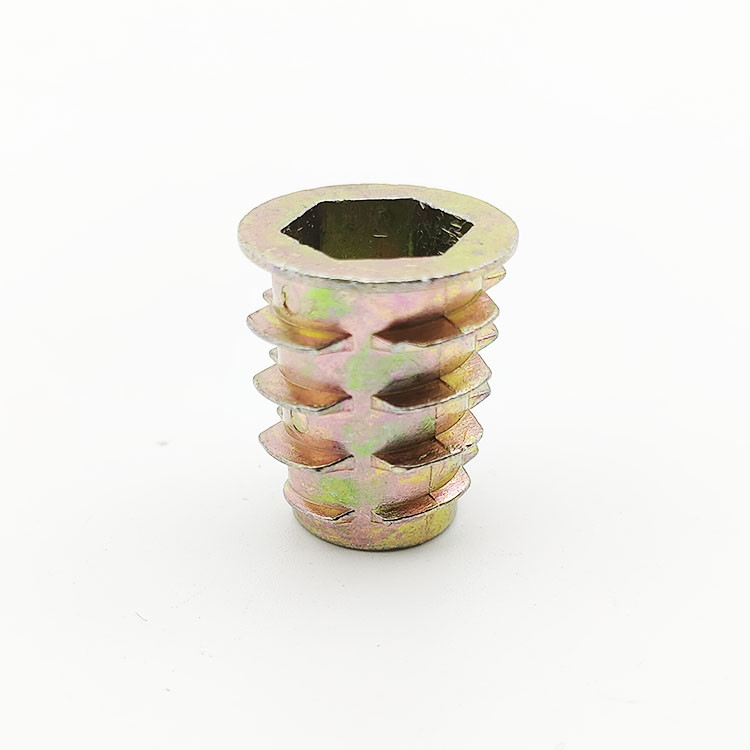 Insert Iron Hexagon Threaded Wood Insert Nuts For Wood Furniture