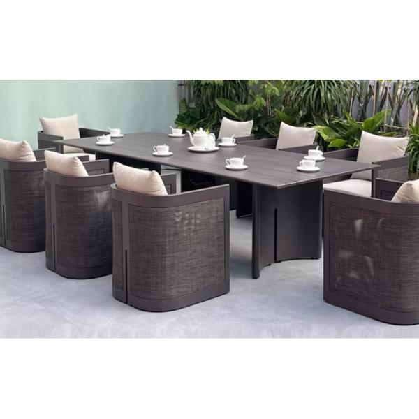 Waterproof Fabric Teak Aluminum Outdoor Sectional Patio Furniture Sofa Tables And Chairs