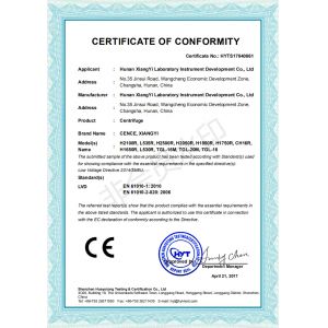 Hunan Xiangyi Laboratory Instrument Development Co., Ltd. Certifications