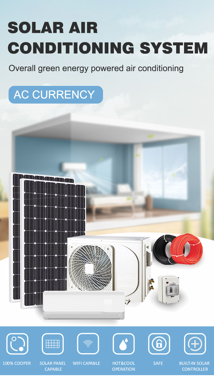 Wall Mounted 12000 Btu Solar Air Conditioner Vacuum Tube Off Grid Small Solar Ac Air Conditioner 24 Volt Solar Air Conditioner