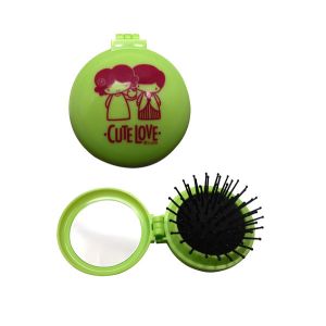 China Plastic compact mirror with comb wholesale
