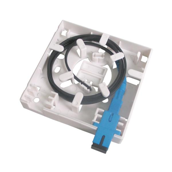 2 Port PC Fiber Optic Faceplate , SC/LC Fiber Optic Terminal Box