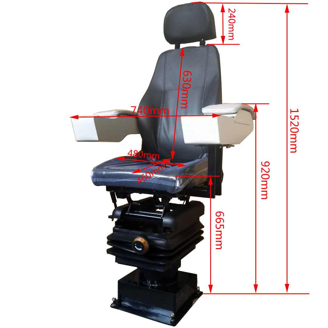 Black M801 Mechanical Operator Seat For Construction Machines