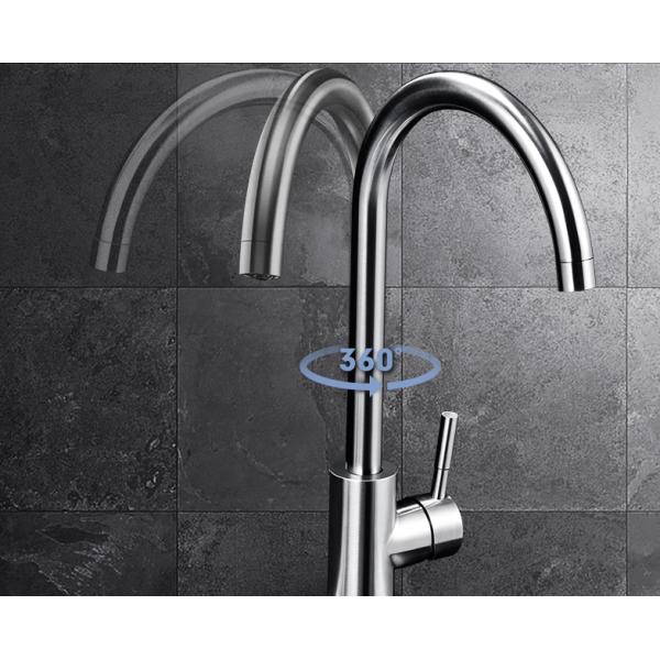 Zinc Alloy Brushed Finish Rotatable Washbasin Mixer Tap