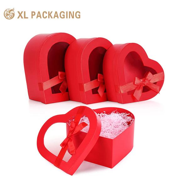 Quality Wholesale Luxury Heart-Shaped Flower Gift Box Custom Logo Coated Paper Die-Cut For Packing And Stickers for sale