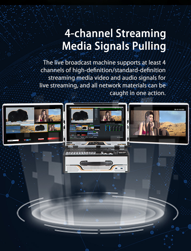 12 Channel Built-in Switcher LCD Screen Video Streaming Equipment for Camera Signal Source