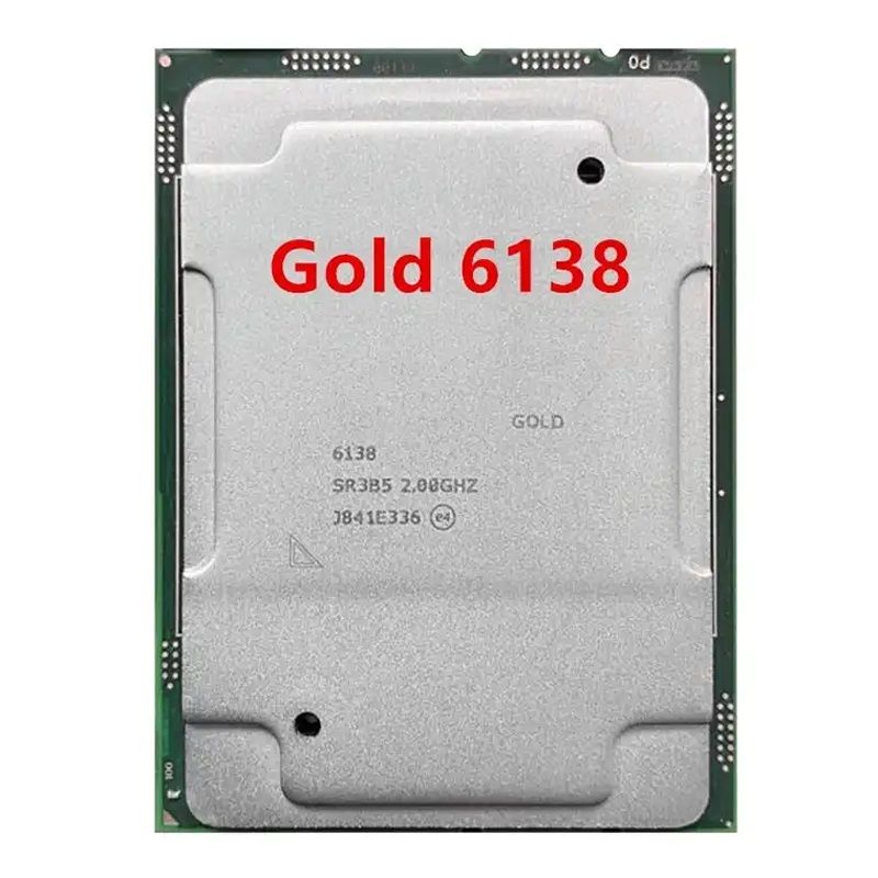 Customized Gold 6138 processor server CPU 20cores 27.5M Cache 125W 2.0GHz CD8067303406100 SR3B5 6138 processor cpu
