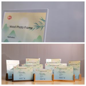 China Crystal Clear Acrylic Picture Frame With Wood Base And Personalized wholesale