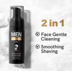 Wholesale 2 in 1 Natural Amino Acid Facial Cleanser Foam Soften Moustache Men Self Care Shaving Mousse